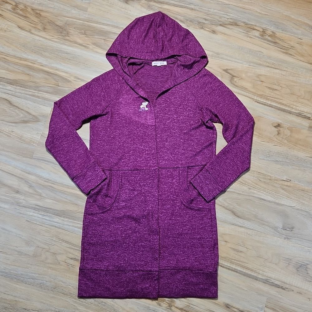 🔺️Margeaux & Ellie Maroon Open Front Soft Hooded Cardigan Large